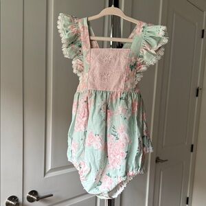 Floral Ruffle Baby Romper